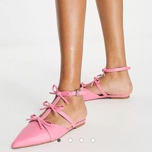 ASOS DESIGN Ladybird bow ballet flats in pink